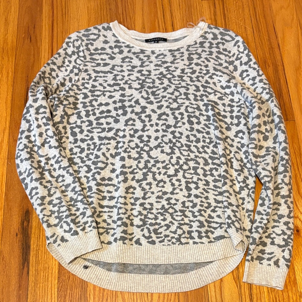 Staccato Cream and Gray Animal Print Sweater